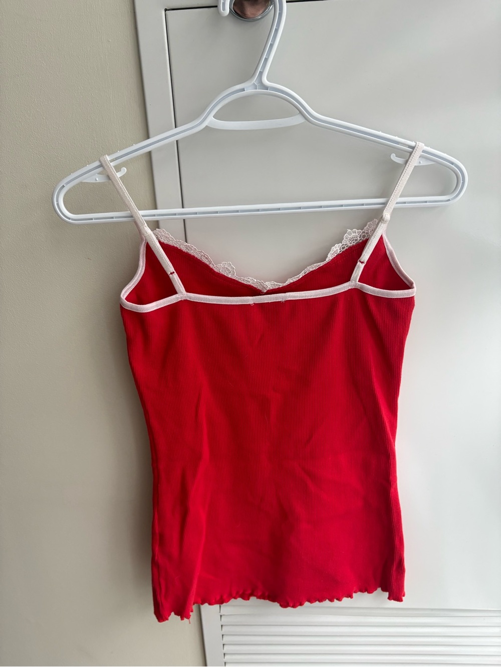 Red Lace-Trim Camisole Tank Top - Picture 4 of 5